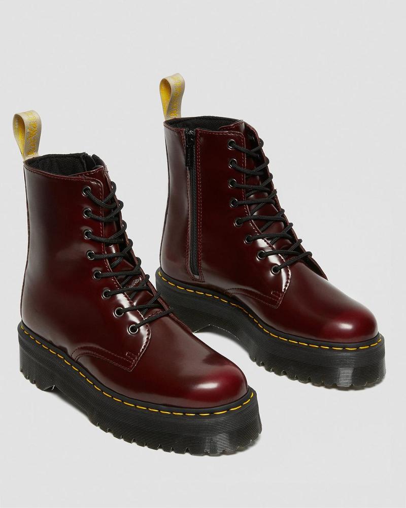 Dr Martens Vegan Jadon II Platform Støvler Herre Lyserød Rød | DK 566LIS